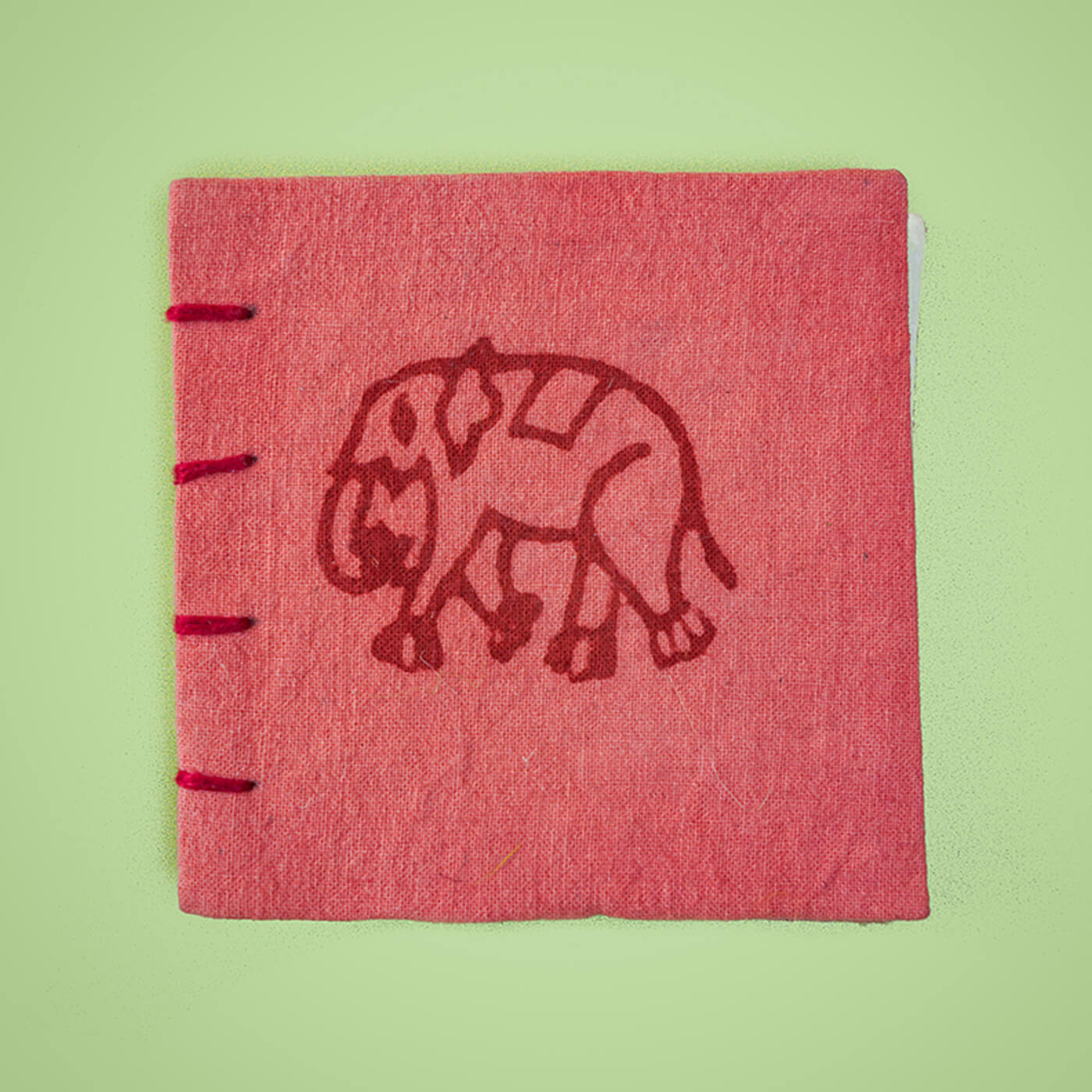 Buy Handmade Red Elephant Mini Square Notebook Online On Zwende