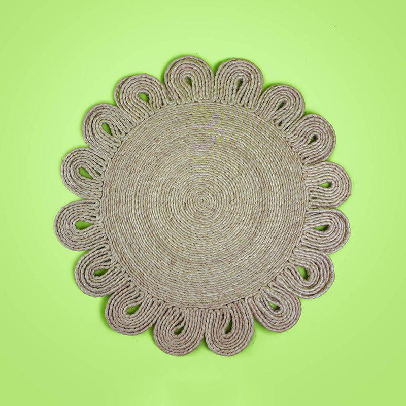 Handwoven Natural Jute Flower Placemat Zwende