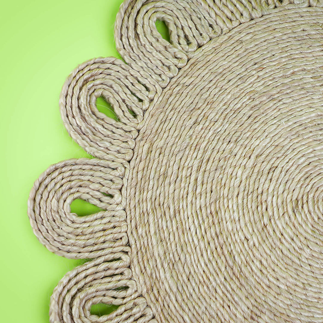 Handwoven Natural Jute Flower Placemat