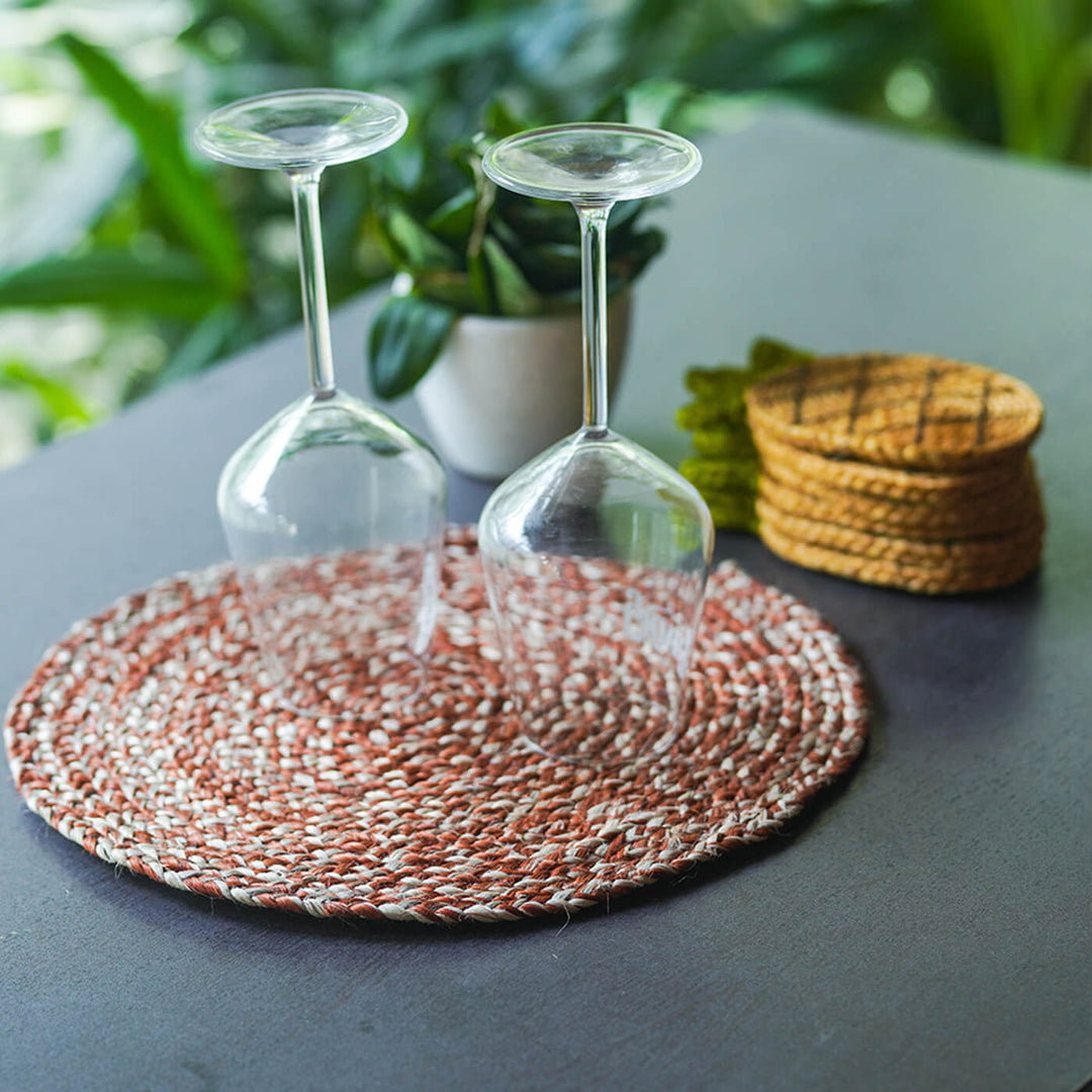 Braided Naturally Dyed Brick Red Placemat