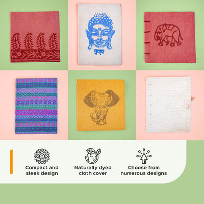 Handmade Banaras Front Cover Plain Notebook