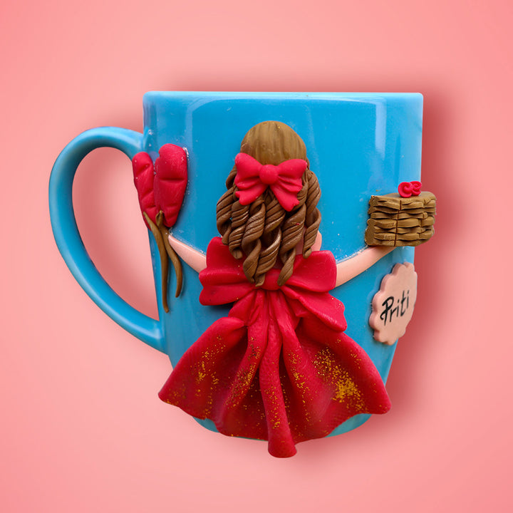 Personalised Birthday Girl Ceramic and Clay Mug - Red