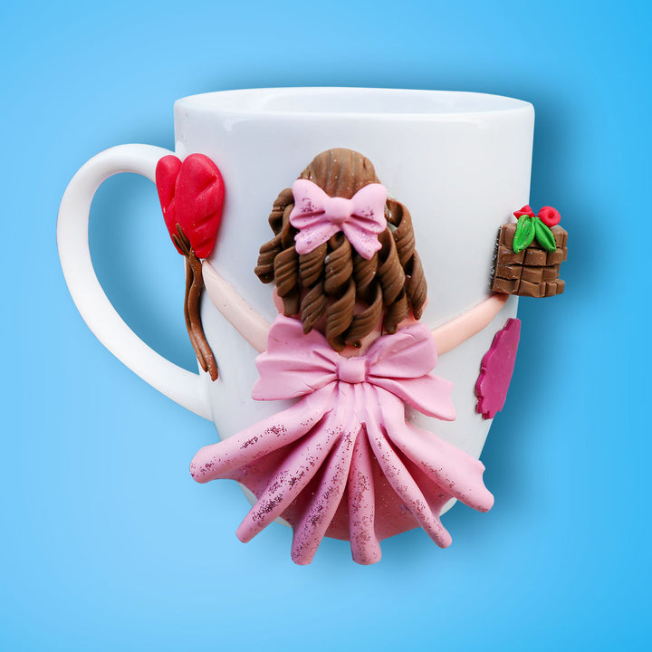 Personalised Birthday Girl Ceramic and Clay Mug - Pink