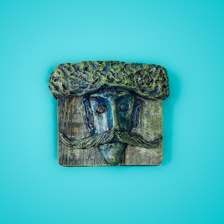 Papier Mache Brooch - Village Man