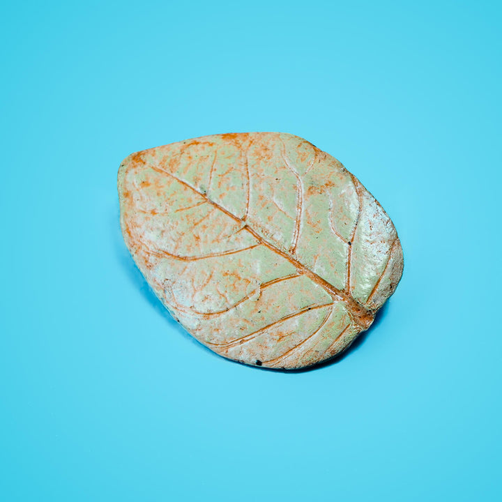 Papier Mache Brooch - Blush Orange Leaf