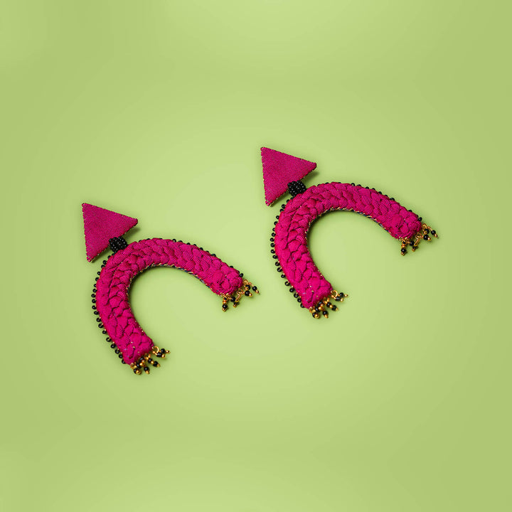 Horseshoe Fabric Braided Earrings