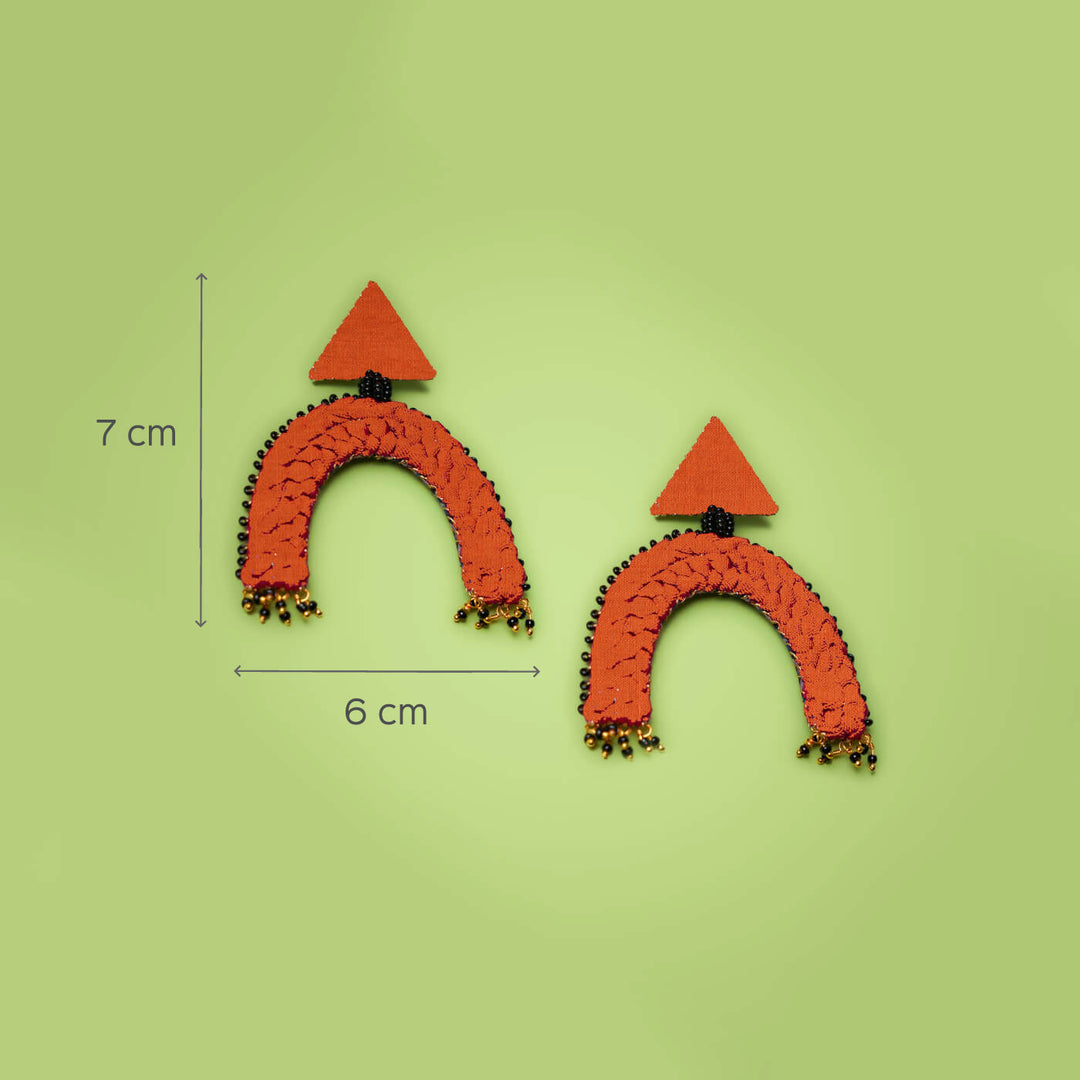 Horseshoe Fabric Braided Earrings