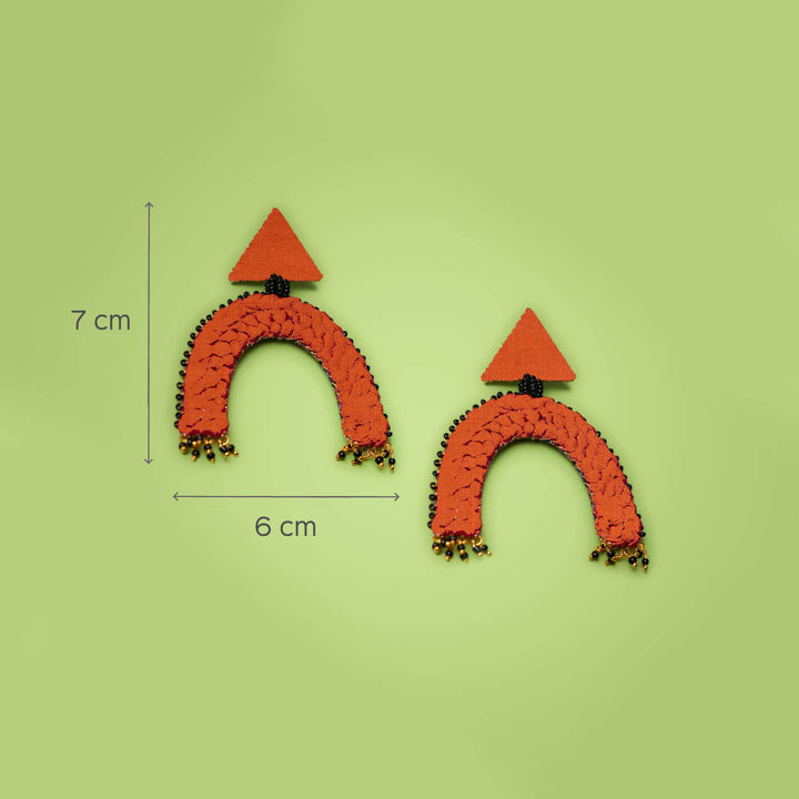 Horseshoe Fabric Braided Earrings