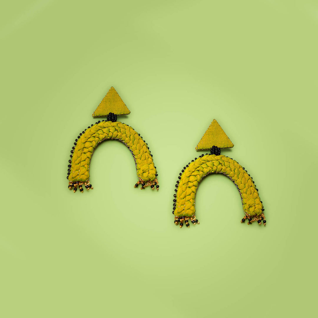 Horseshoe Fabric Braided Earrings