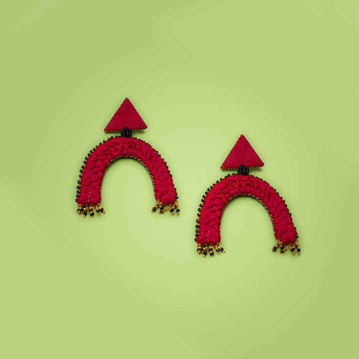 Horseshoe Fabric Braided Earrings