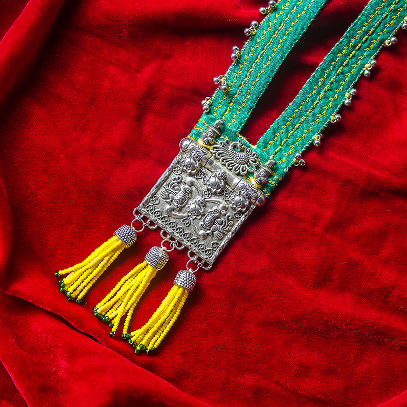 Oxidised store statement necklace