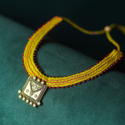 Yellow & Red Statement Necklace