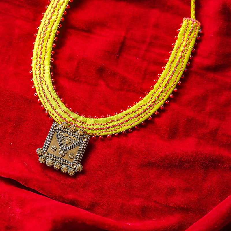 Yellow & Red Statement Necklace
