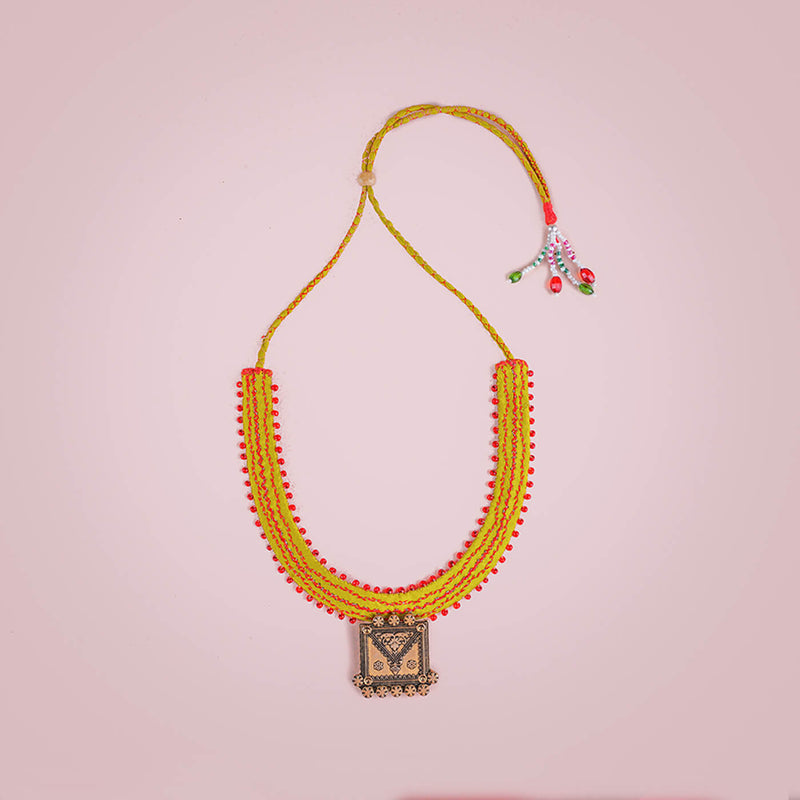 Yellow & Red Statement Necklace