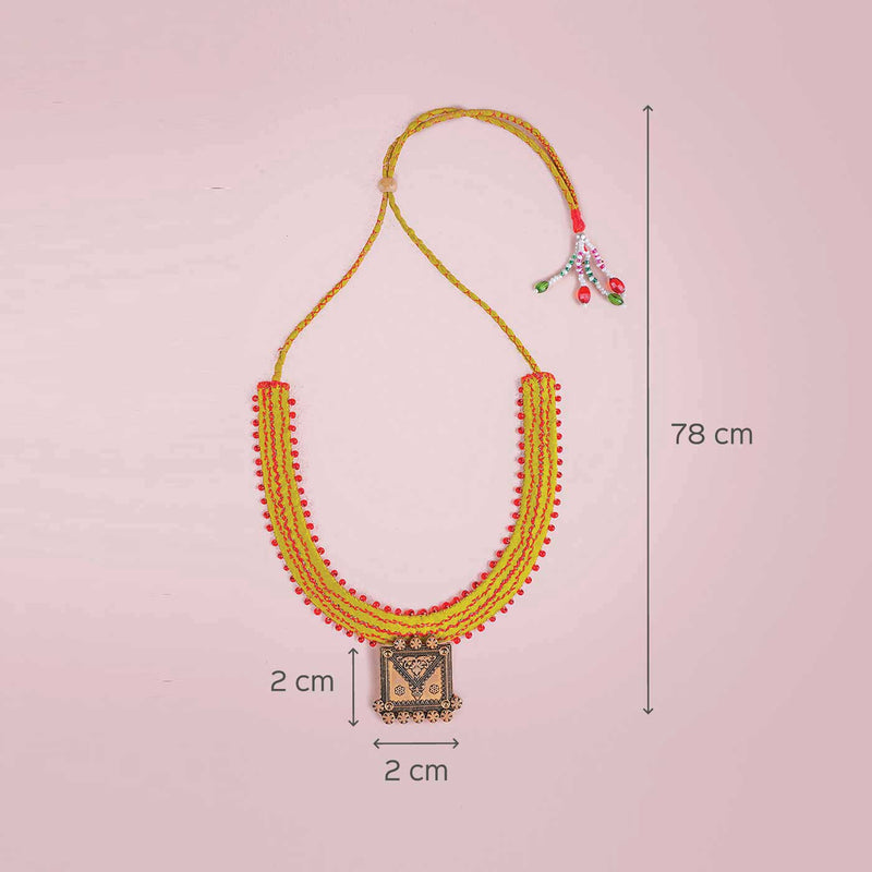 Yellow & Red Statement Necklace