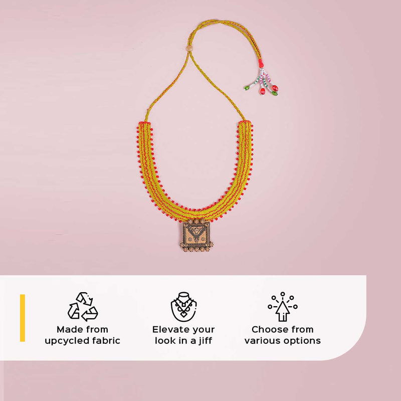 Yellow & Red Statement Necklace
