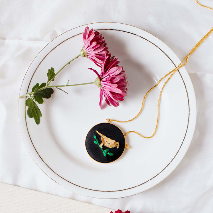 Alicanto Embroidered Pendant