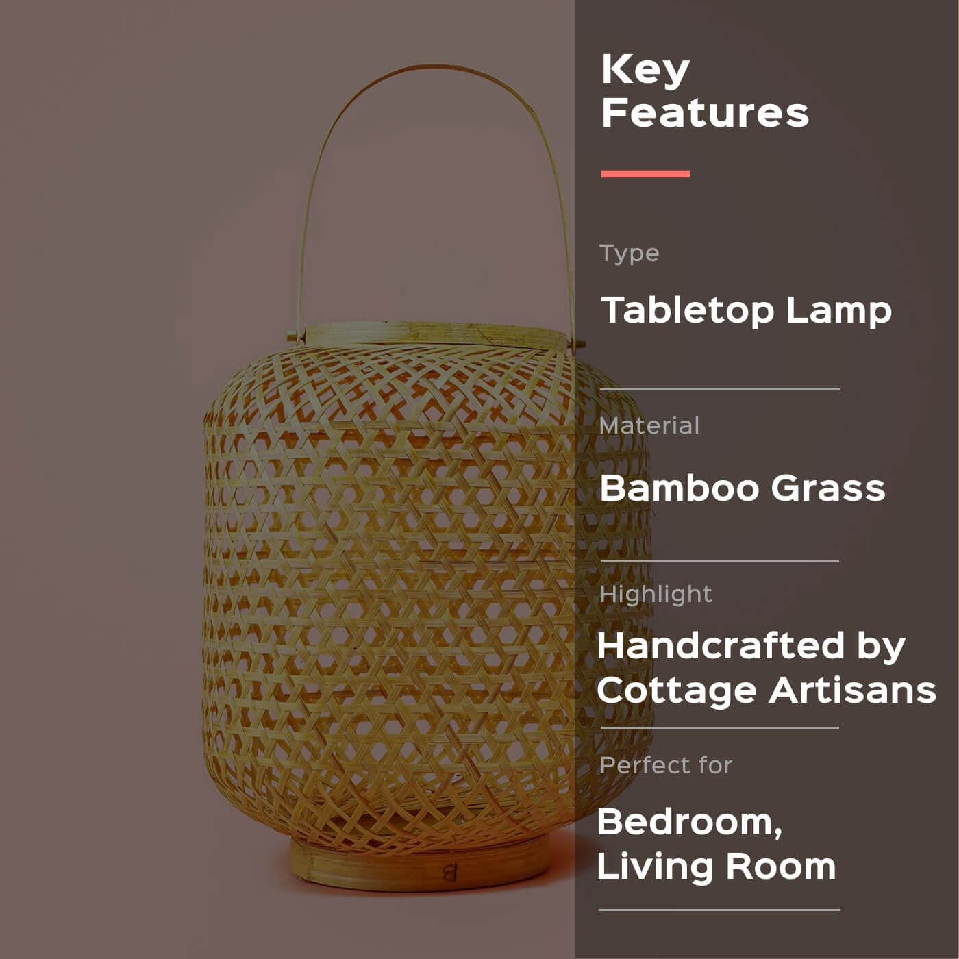 Buy Bamboo Lantern - Cylindrical Online On Zwende