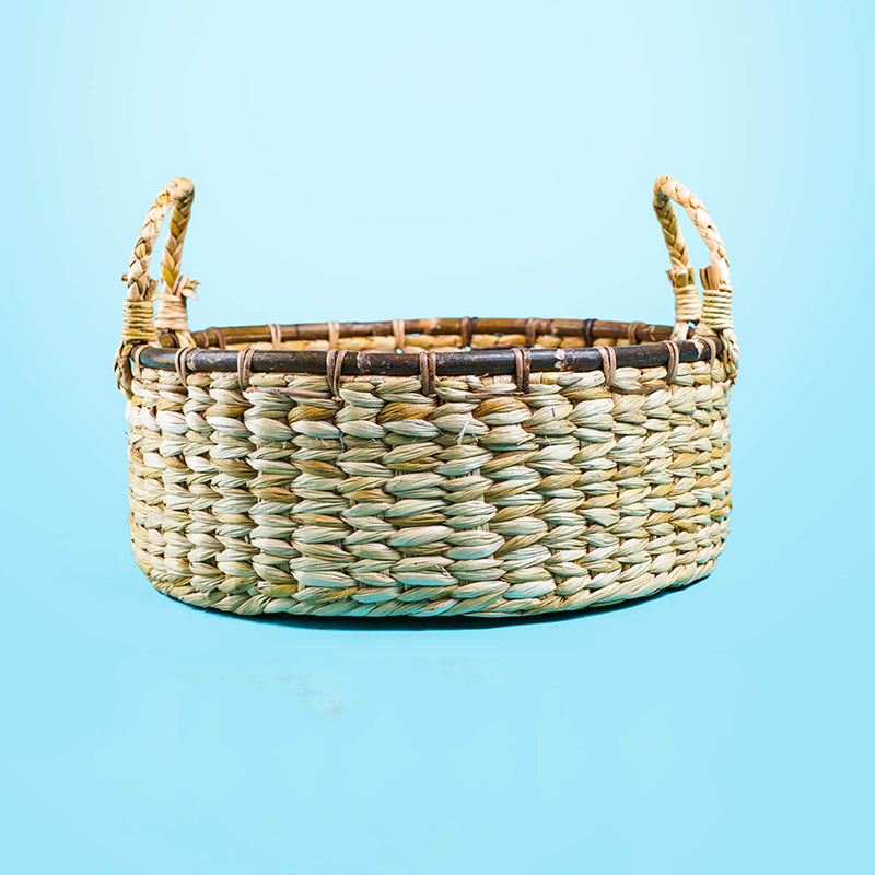 Handwoven Kauna Basket with Natural Handles