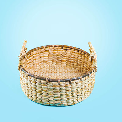 Handwoven Kauna Basket with Natural Handles