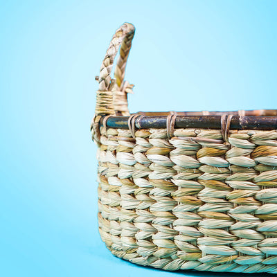 Handwoven Kauna Basket with Natural Handles