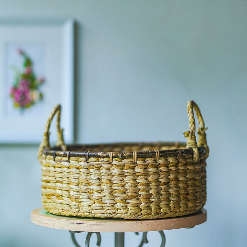 Handwoven Kauna Basket with Natural Handles