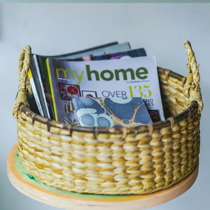 Handwoven Kauna Basket with Natural Handles