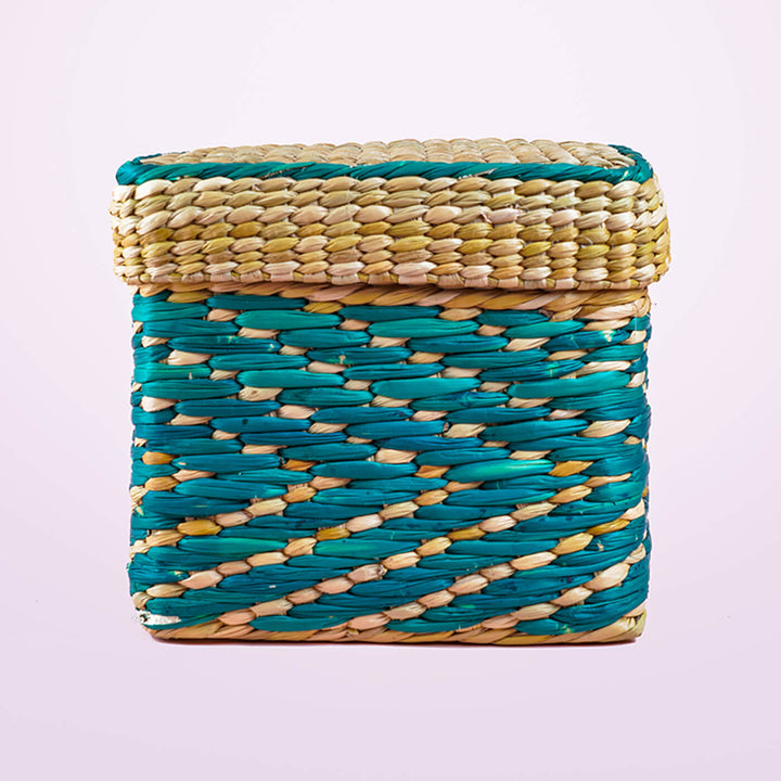 Handwoven Blue Kauna Organizers - Set of 3