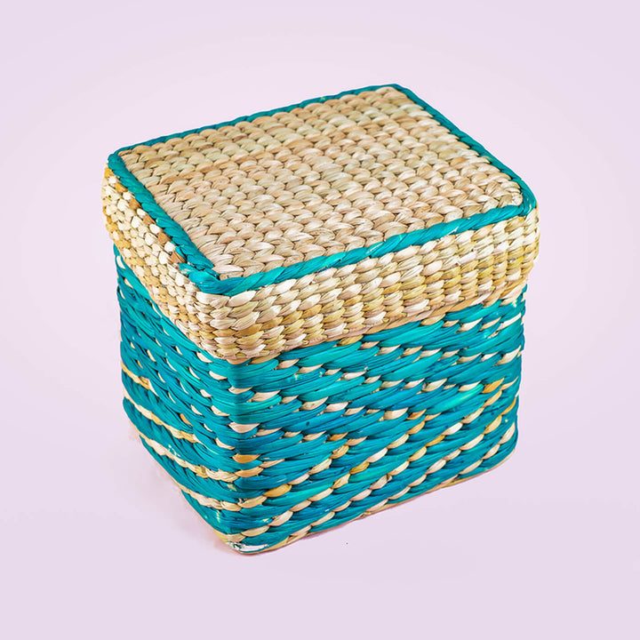 Handwoven Blue Kauna Organizers - Set of 3