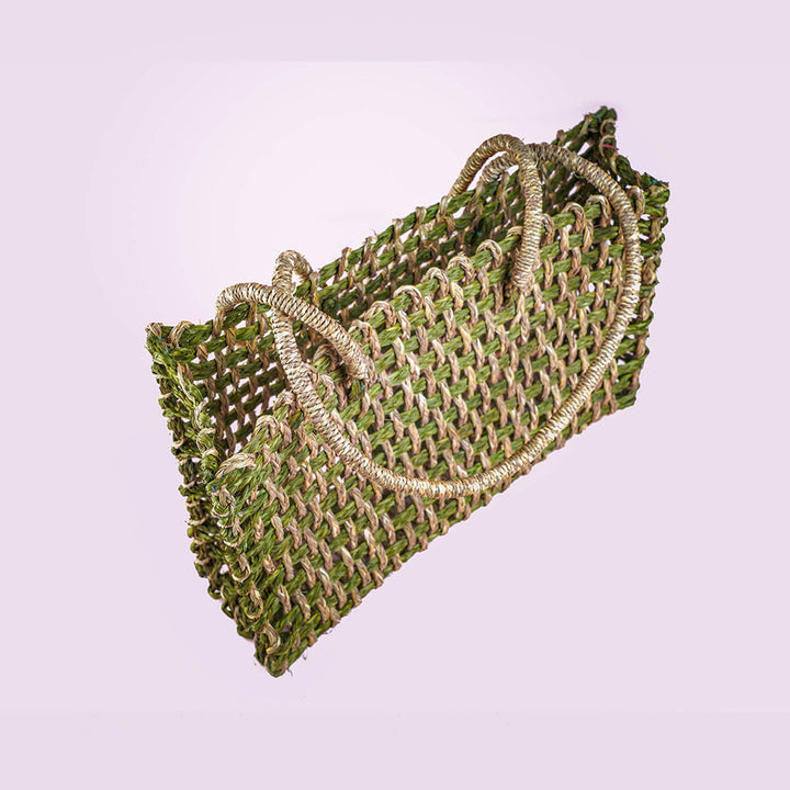 Handwoven Green Sabai Handbag - Zwende