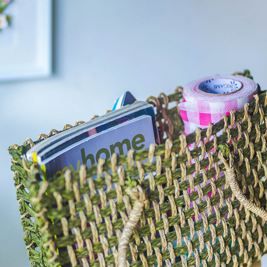 Handwoven Green Sabai Handbag - Zwende