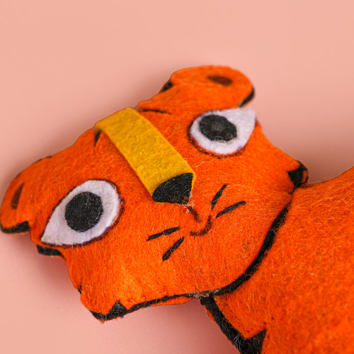 Handmade Durga and Sher Felt Soft Toy