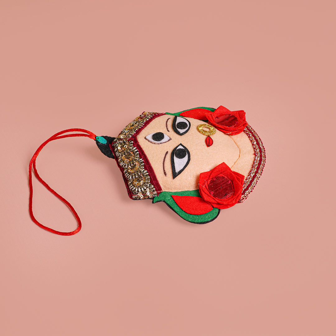Handmade Felt Durga Face Charm