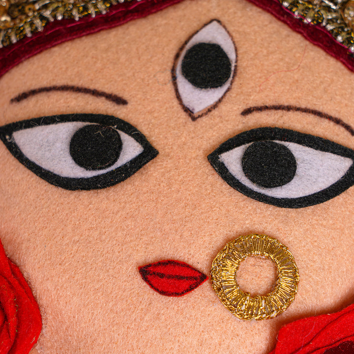 Handmade Felt Durga Face Charm