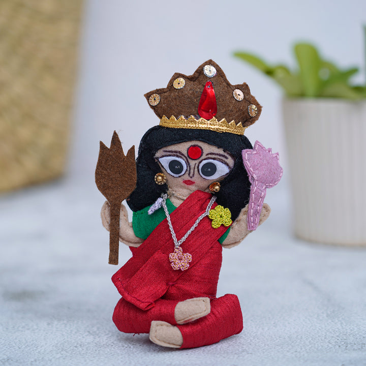 Handmade Durga and Sher Felt Soft Toy