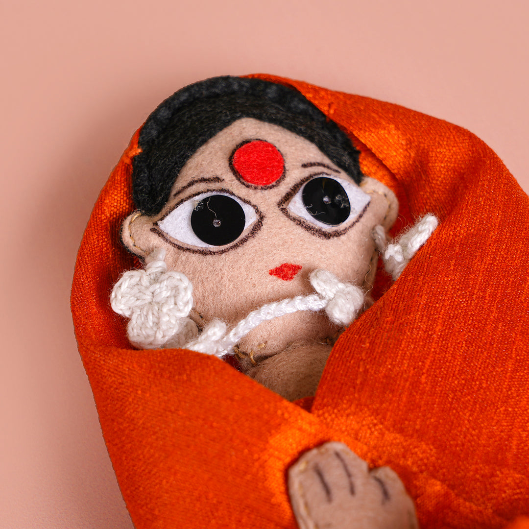 Handmade Hanuman, Rama and Sita Felt Soft Toys - Set of 3