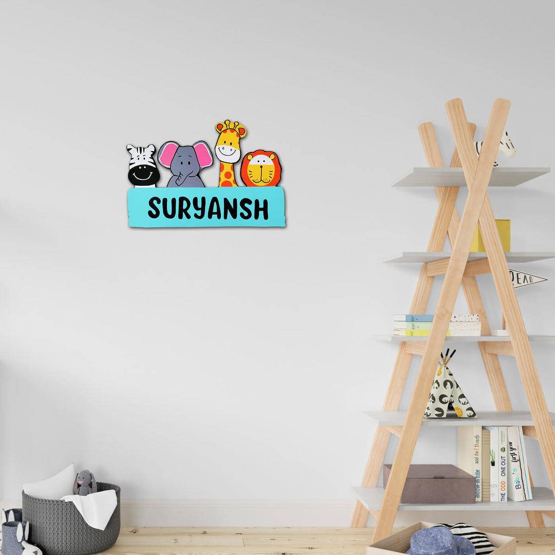 Animal Themed Nameboard for Kids
