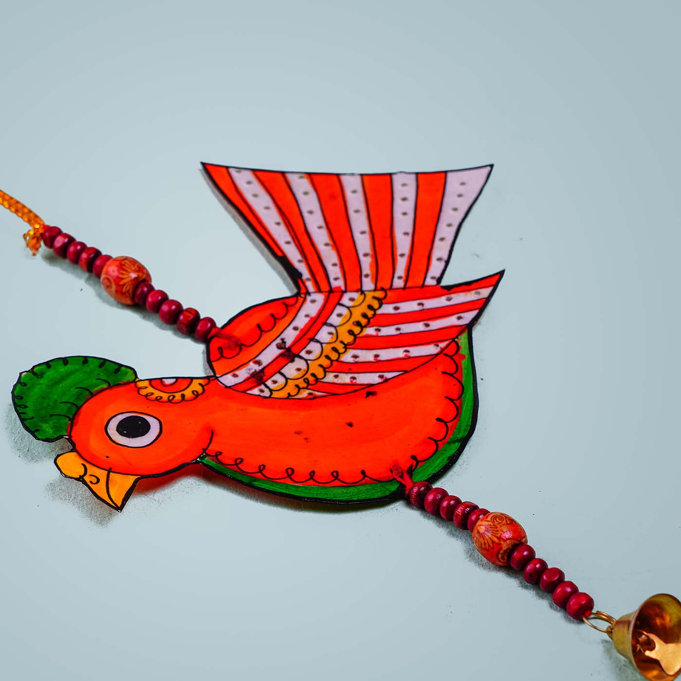 Handpainted Tholu Bommalata Leather Rakhi 07