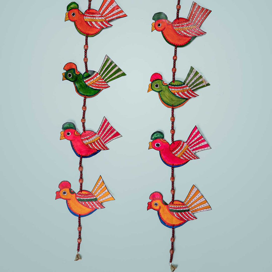 Colourful Stringed Parchment Leather Tholu Bommalata Birds - Pack of 2