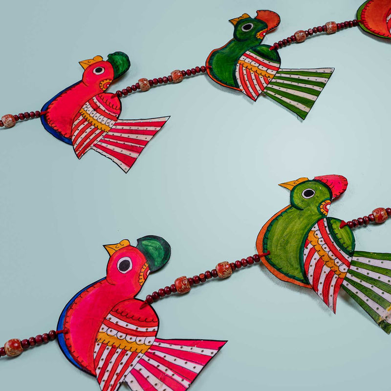 Colourful Stringed Parchment Leather Tholu Bommalata Birds - Pack of 2