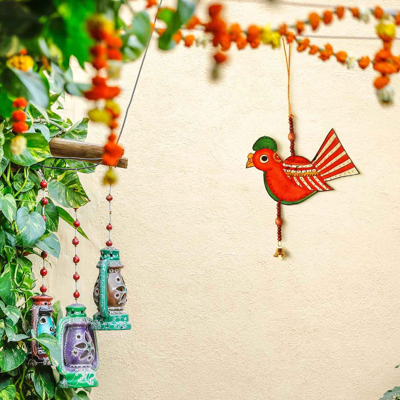 Tholu Bommalata Parchment Leather Birds Hangings - Pack of 2