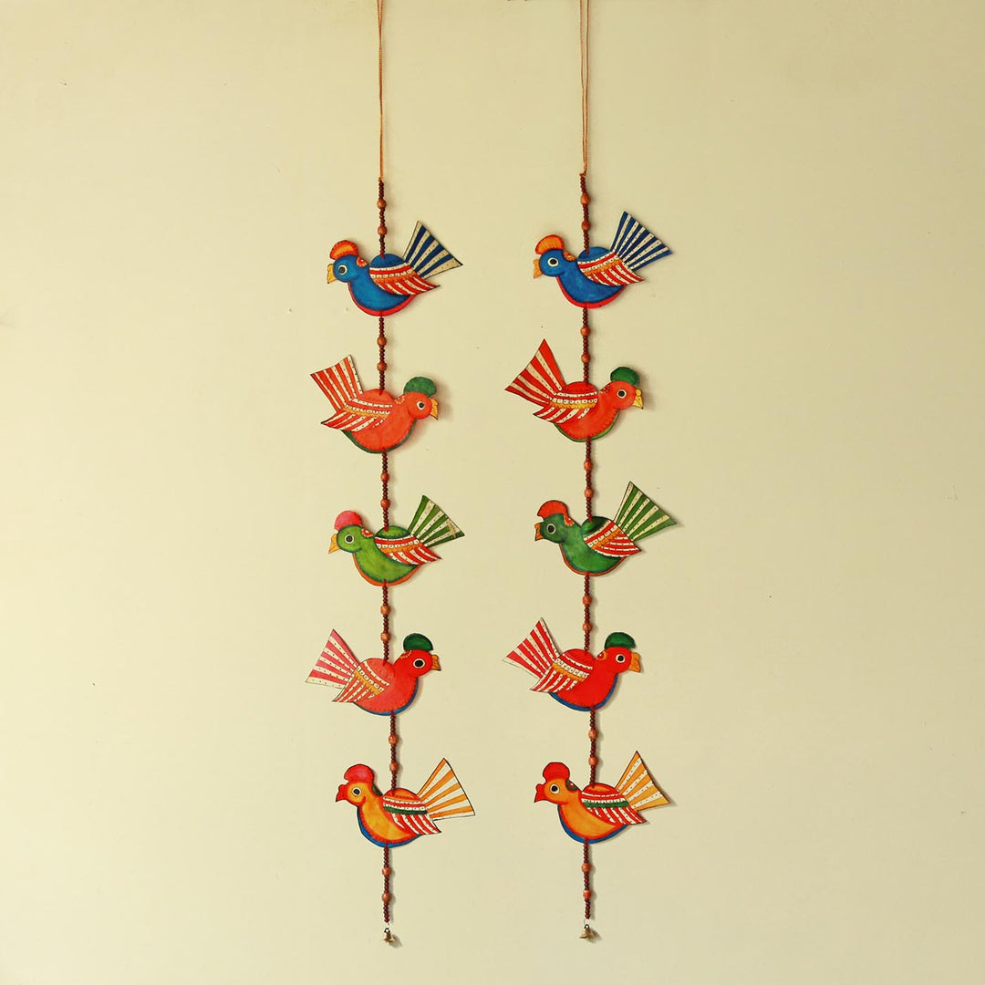 Colourful Stringed Parchment Leather Tholu Bommalata Birds - Pack of 2