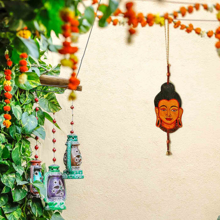 Tholu Bommalata Parchment Leather Buddha Hangings - Pack of 2