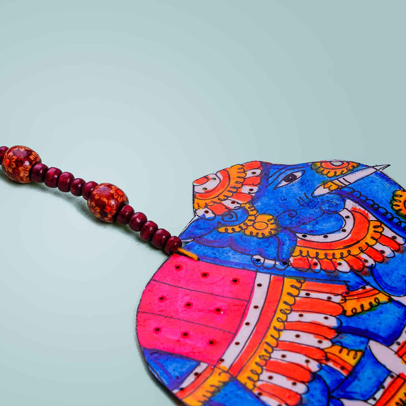 Colourful Stringed Parchment Leather Tholu Bommalata Elephants - Pack of 2