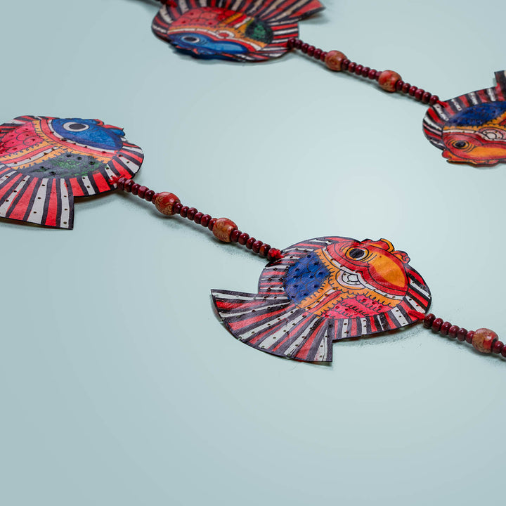 Colourful Stringed Parchment Leather Tholu Bommalata Fishes - Pack of 2