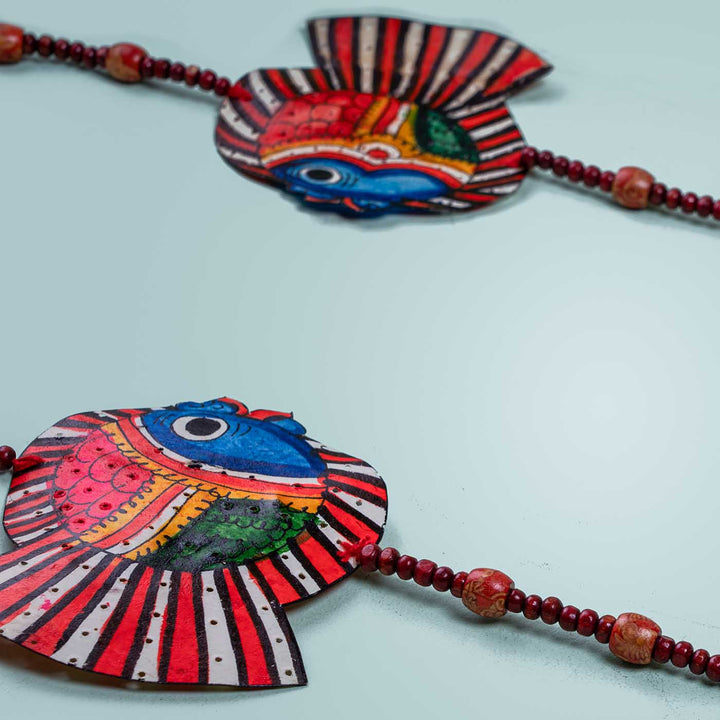 Colourful Stringed Parchment Leather Tholu Bommalata Fishes - Pack of 2