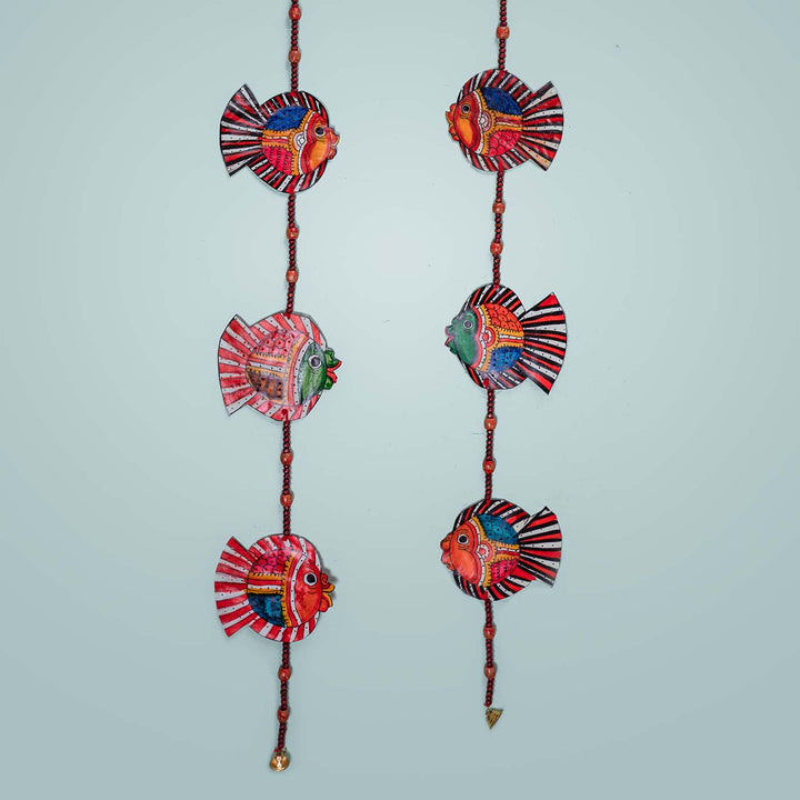Colourful Stringed Parchment Leather Tholu Bommalata Fishes - Pack of 2