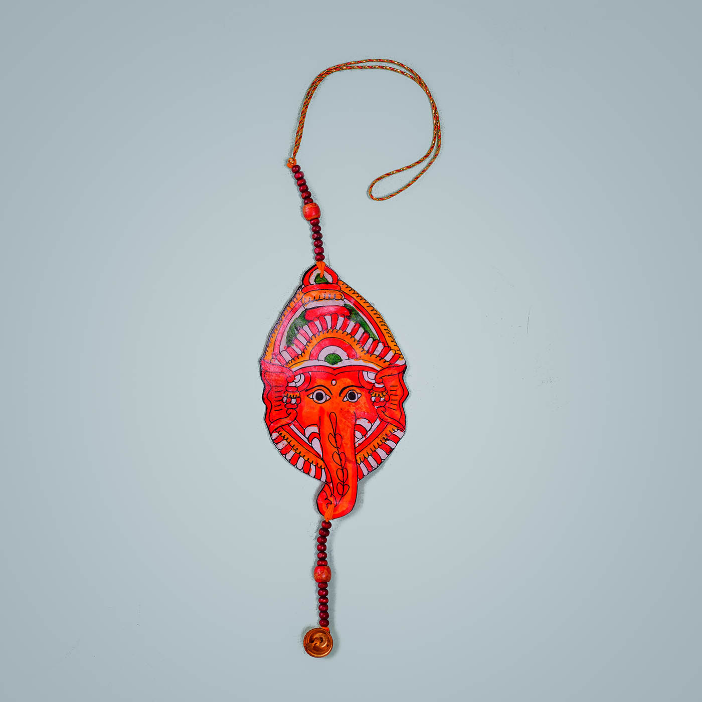 Handpainted Tholu Bommalata Leather Rakhi 01
