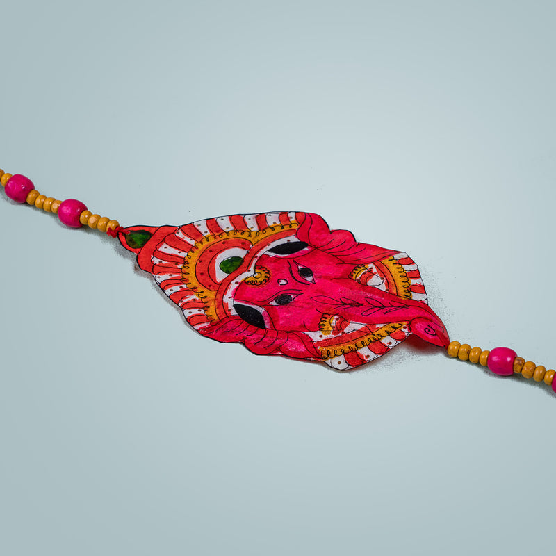 Colourful Stringed Parchment Leather Tholu Bommalata Ganesha - Pack of 2
