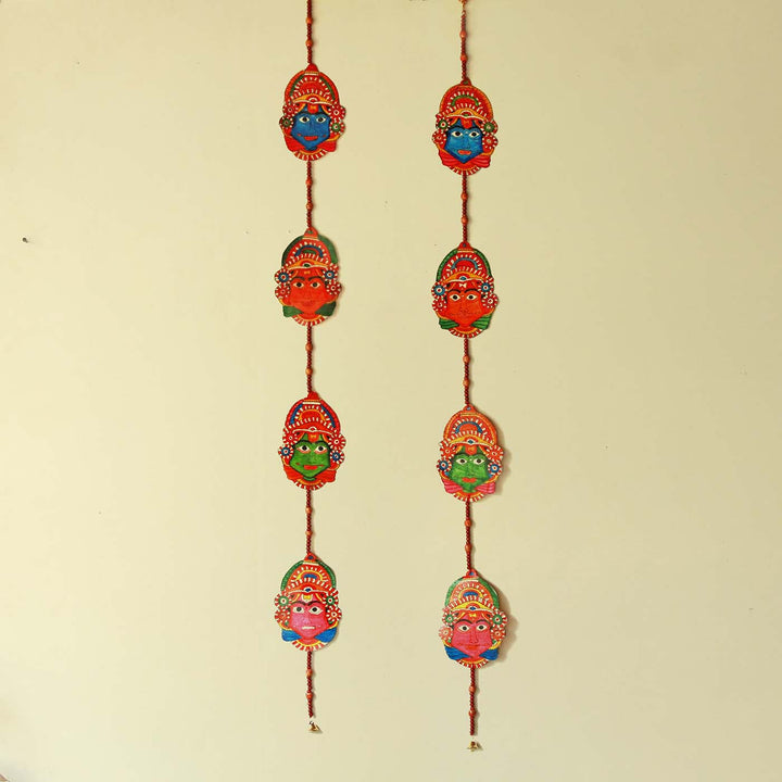 Colourful Stringed Parchment Leather Kathakali - Pack of 2